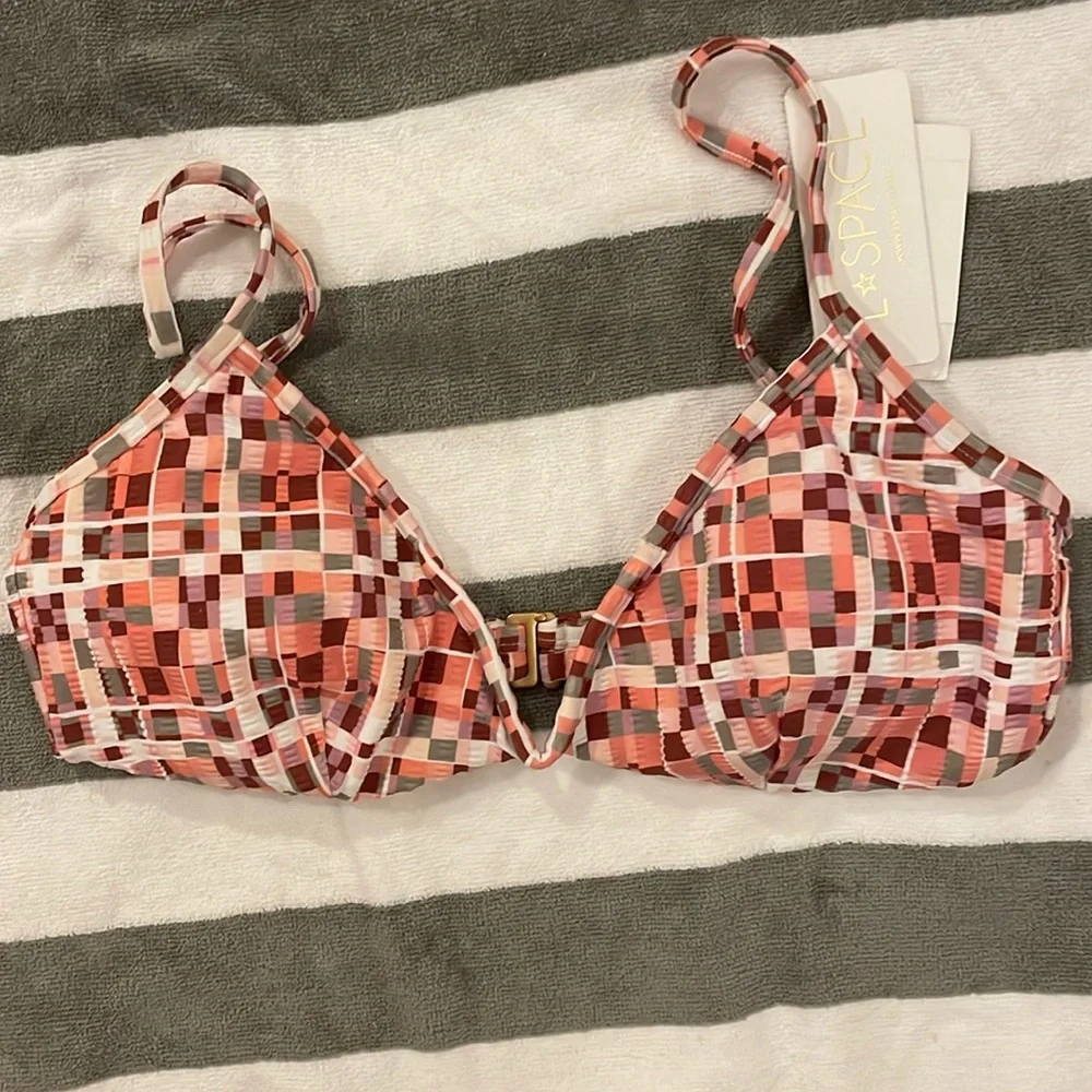 l* space Helena Top Bikini Swim in Block‎ Party